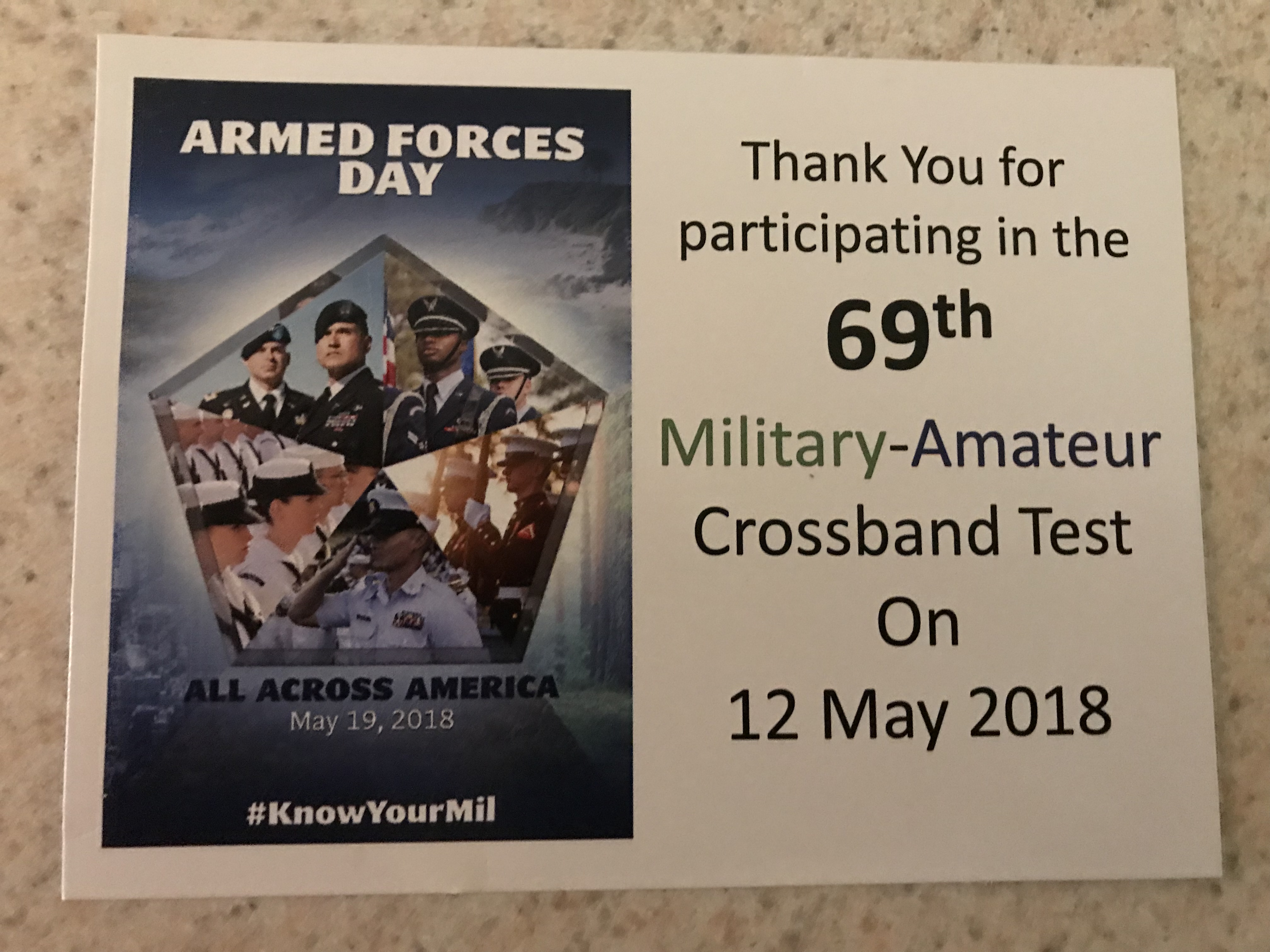 Armed Services Cross band test 2018