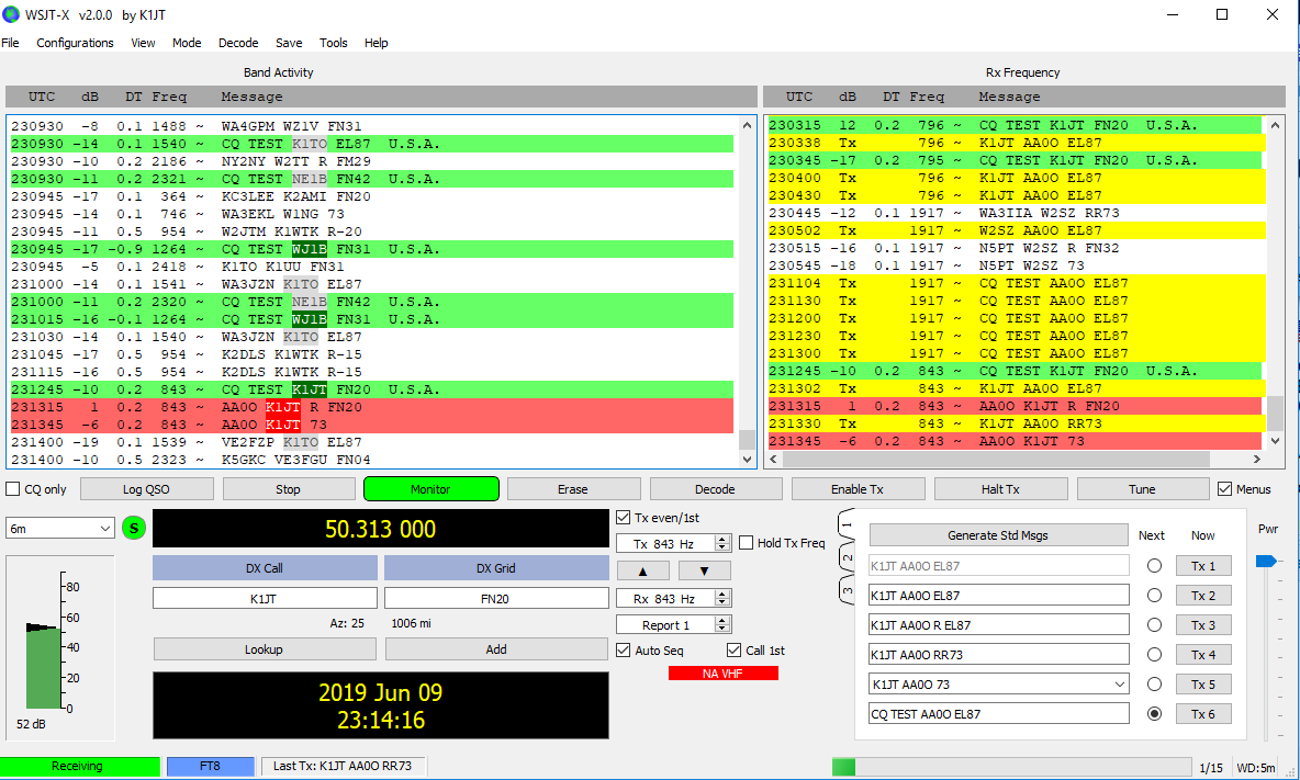ARRL VHF Contest, 24 contacts, one was K1JT